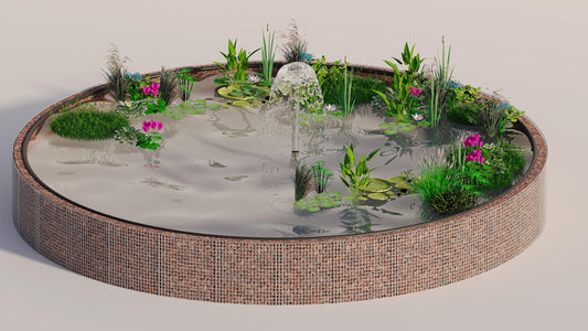 Gabion étang surélevé rond, diamètre extérieur 322 cm, hauteur 80 cm, mailles 5 x 5 cm, épaisseur de paroi 15 cm