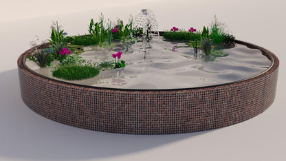 Gabion étang surélevé rond, diamètre extérieur 322 cm, hauteur 80 cm, mailles 5 x 5 cm, épaisseur de paroi 15 cm