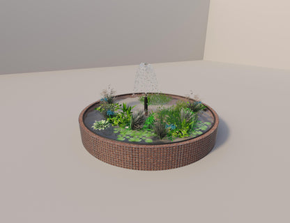 Gabionen Hochteich rund, Außendurchmesser 352 cm, Höhe 50 cm, Maschenweite 5 x 5 cm, Wandstärke 15 cm