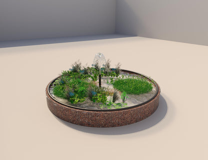 Gabion-dam, rund, ydre diameter 472 cm, højde 50 cm, maskestørrelse 5 x 5 cm, vægtykkelse 15 cm