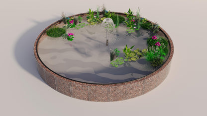Gabion étang surélevé rond, diamètre extérieur 322 cm, hauteur 80 cm, mailles 5 x 5 cm, épaisseur de paroi 15 cm