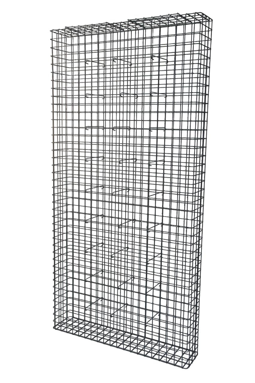 Gabion varmgalvaniseret 102 cm x 202 cm x 22 cm, maskestørrelse 5 cm x 5 cm, fuldsvejset