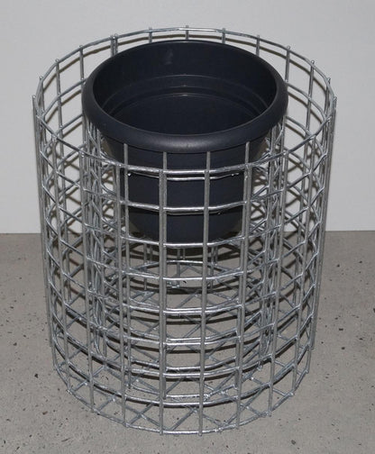 Colonna di fiori altezza 42 cm rotonda, diametro 37 cm, MW 5 x 5 cm, zincata a caldo, vaso incluso.