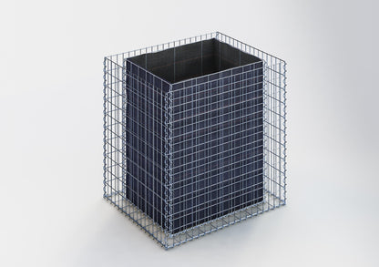 Lecho elevado rectangular 100 cm x 100 cm x 80 cm (largo x alto x fondo), malla 5 x 10 cm, espesor de pared 10 cm