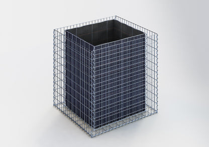 Lecho elevado rectangular 100 cm x 100 cm x 90 cm (largo x alto x fondo), malla 5 x 10 cm, espesor de pared 10 cm