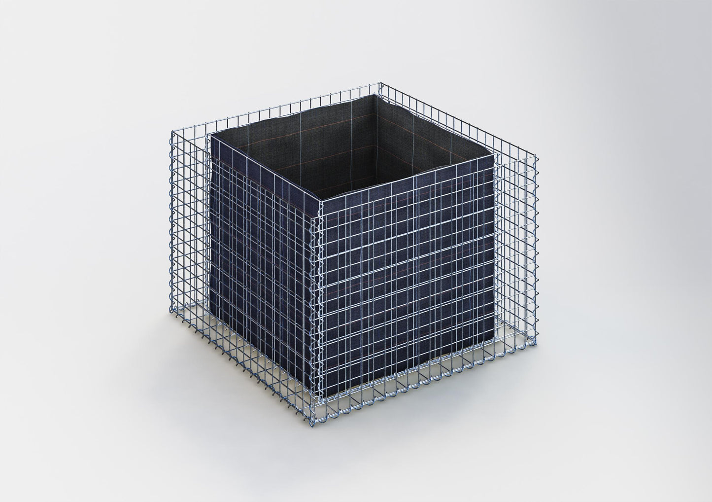 Lecho elevado rectangular 100 cm x 70 cm x 100 cm (largo x alto x fondo), malla 5 x 5 cm, espesor de pared 10 cm