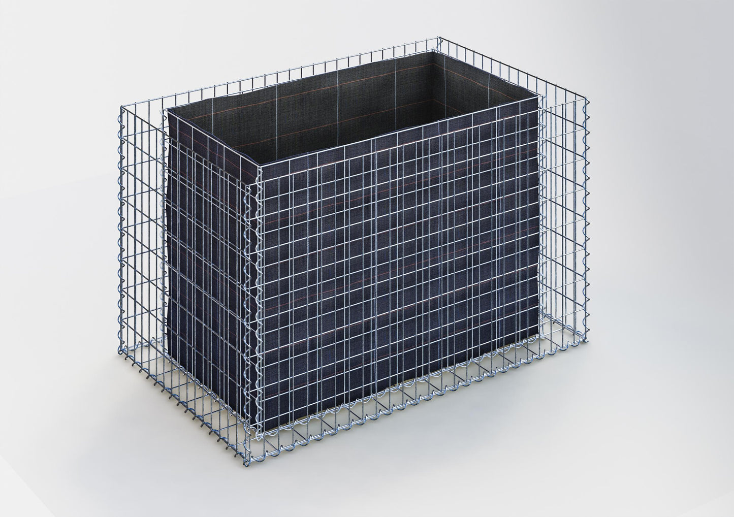 Lit surélevé carré 130 cm x 80 cm x 80 cm (L x H x P), mailles 5 x 10 cm, épaisseur des parois 10 cm