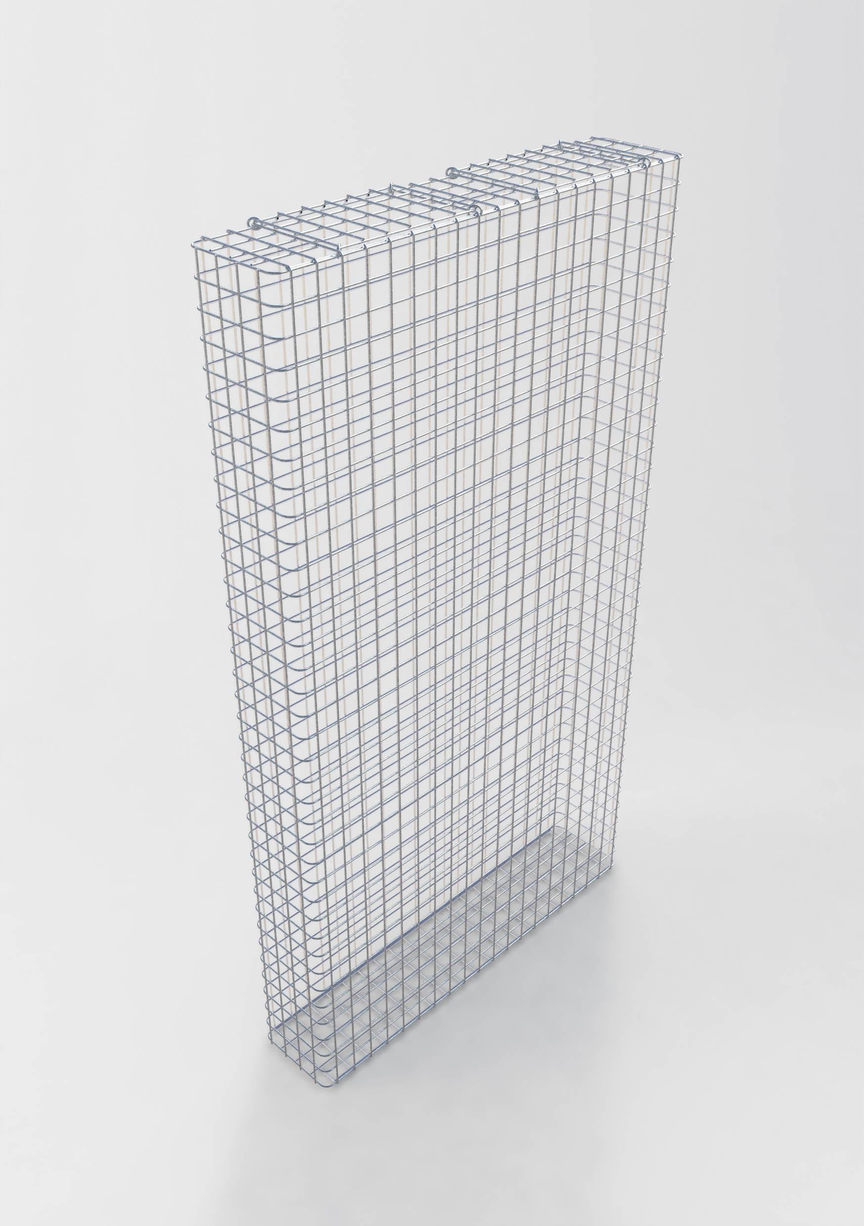 Gabião galvanizado a quente 102 cm x 182 cm x 22 cm, malhagem 5 cm x 5 cm, totalmente soldado