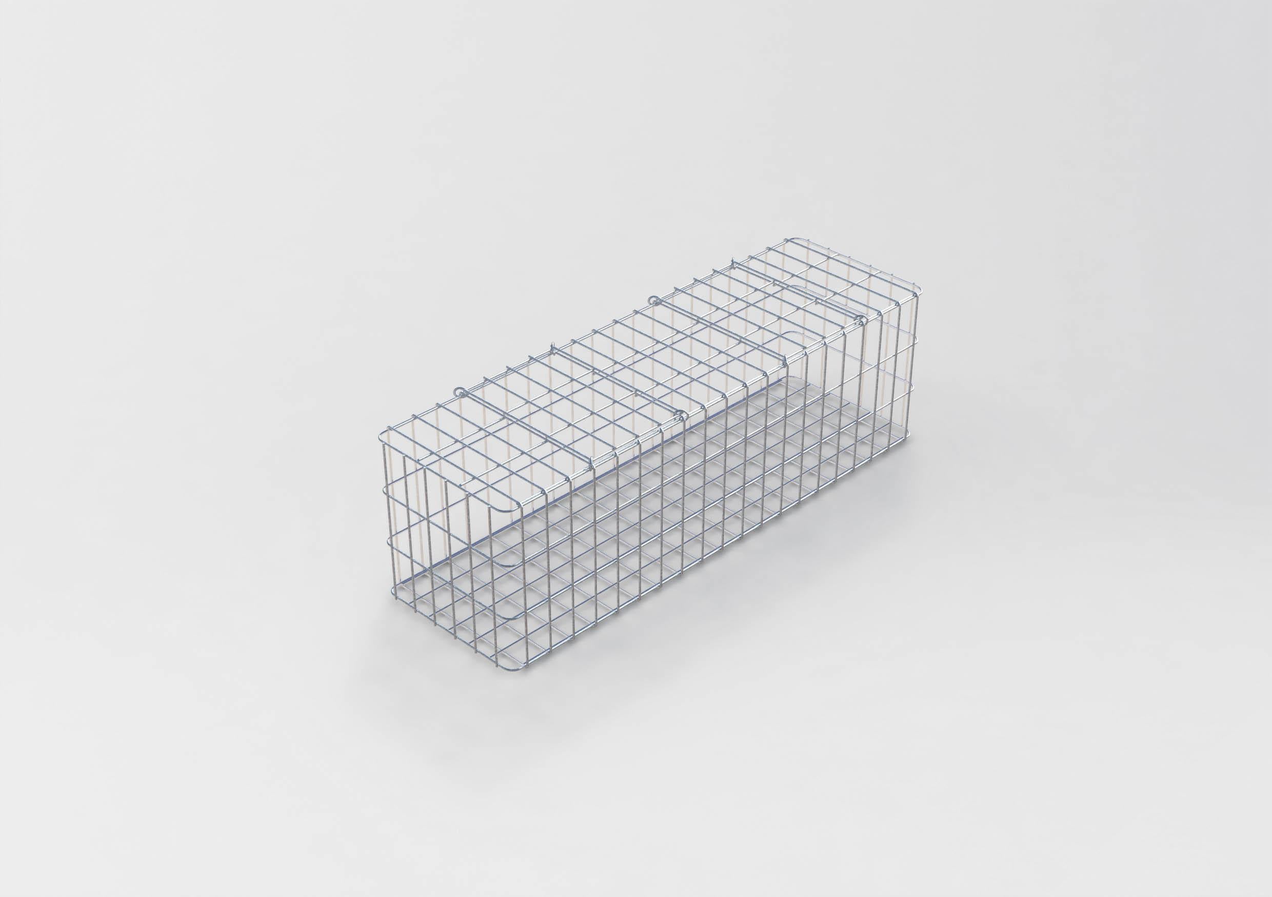 Gabião galvanizado a quente 102 cm x 32 cm x 32 cm, malhagem 5 cm x 10 cm, totalmente soldado