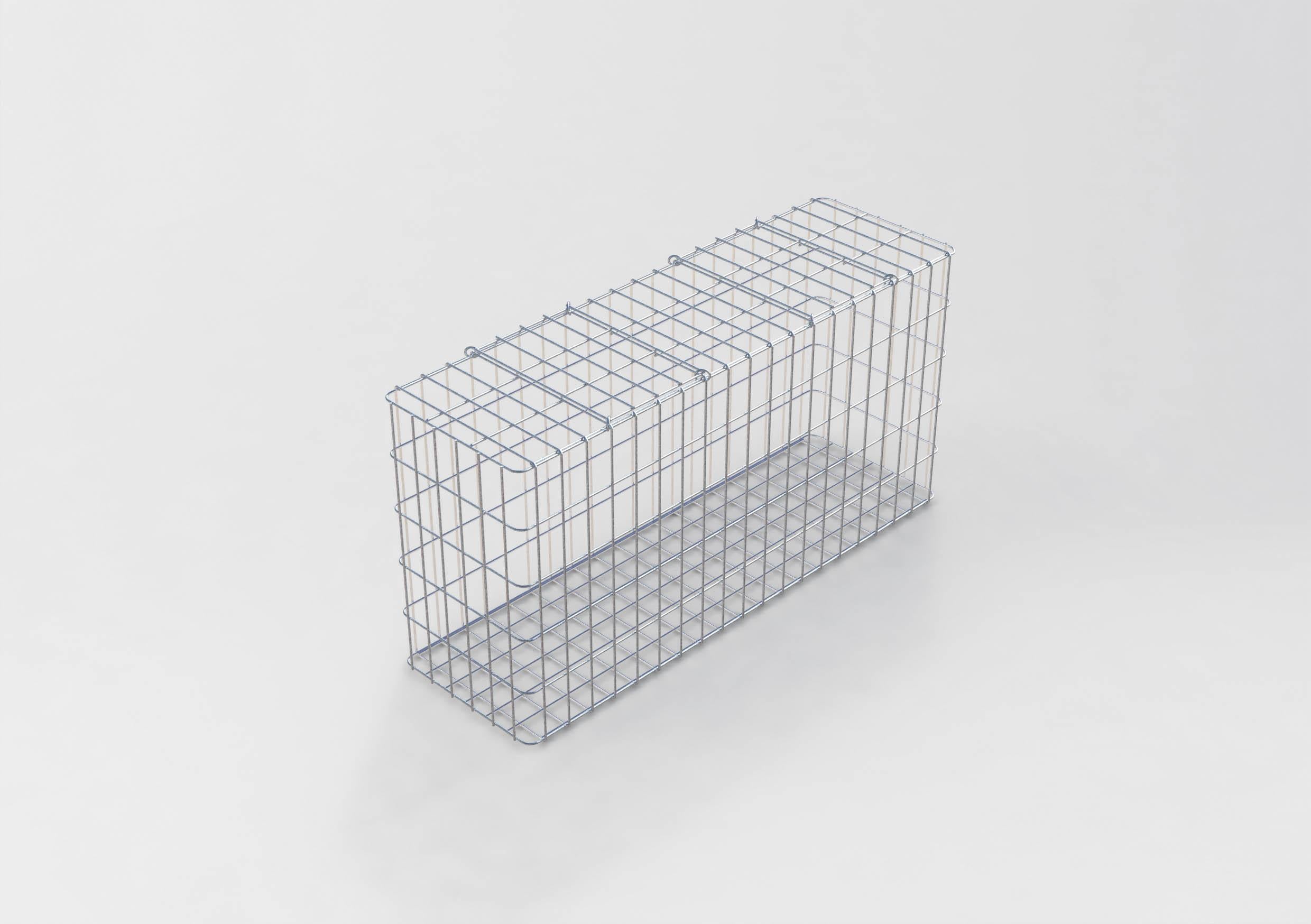 Gabião galvanizado a quente 102 cm x 52 cm x 32 cm, malhagem 5 cm x 10 cm, totalmente soldado