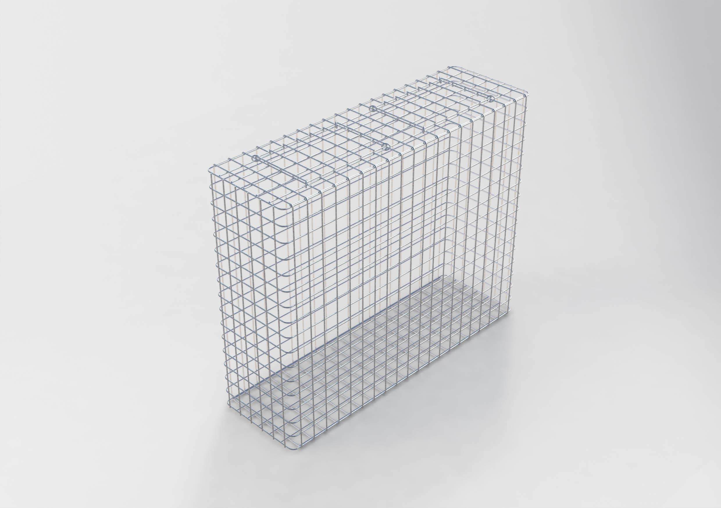 Gabião galvanizado a quente 102 cm x 82 cm x 32 cm, malhagem 5 cm x 5 cm, totalmente soldado