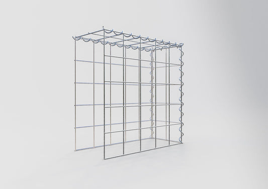 Add-on schanskorf type 4 50 cm x 50 cm x 20 cm (L x H x D), maaswijdte 10 cm x 10 cm, spiraal