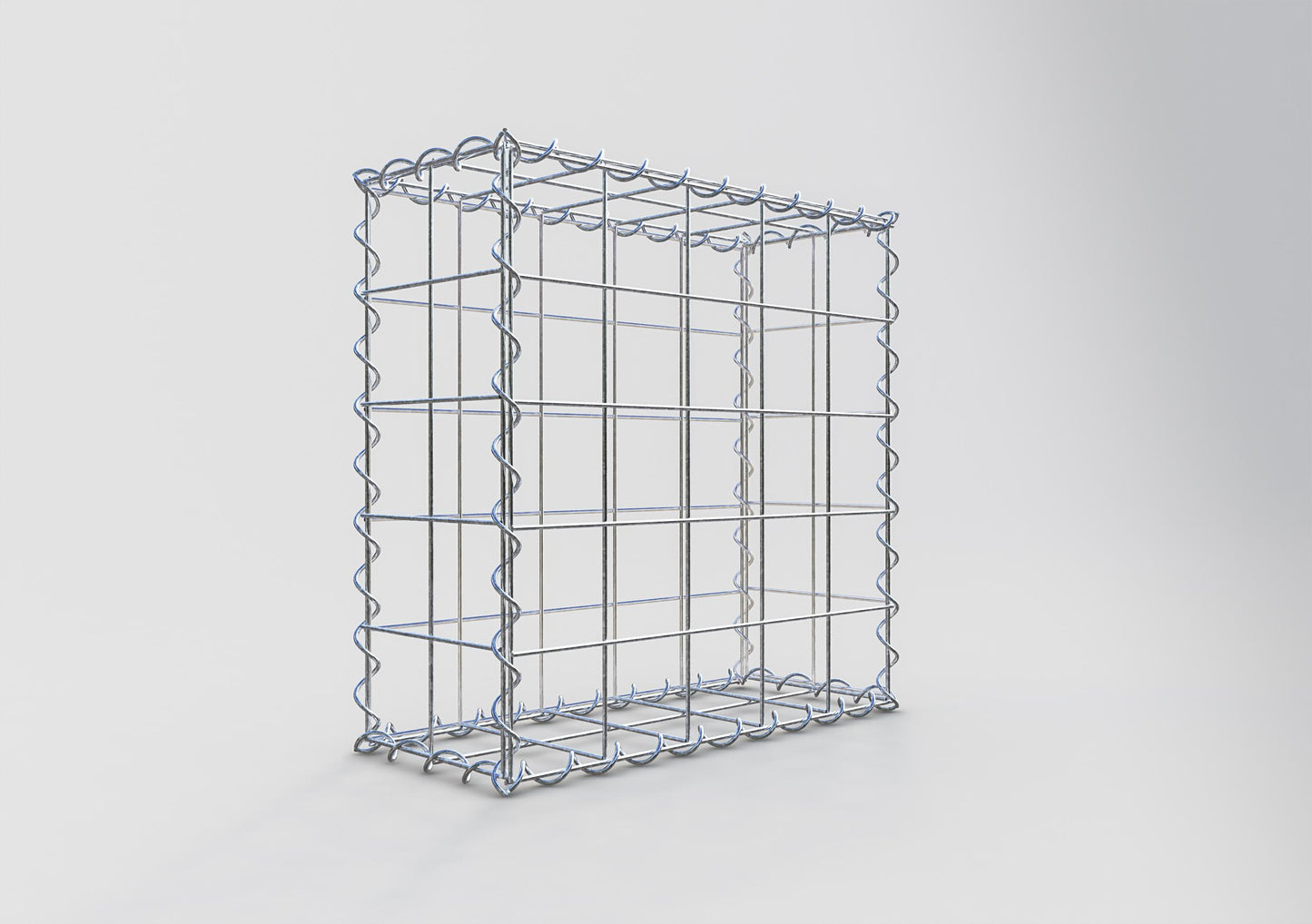 Gabion 50 cm x 50 cm x 20 cm (L x H x D), maskstorlek 10 cm x 10 cm, spiral