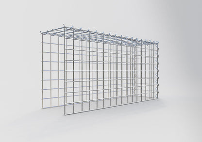 Monteret gabion type 4 80 cm x 40 cm x 20 cm (L x H x D), maskestørrelse 5 cm x 5 cm, spiral