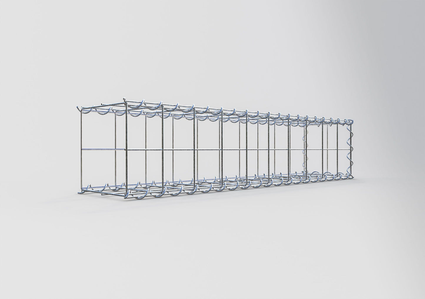 Opvokset gabion type 2 100 cm x 20 cm x 20 cm (L x H x D), maskestørrelse 10 cm x 10 cm, spiral