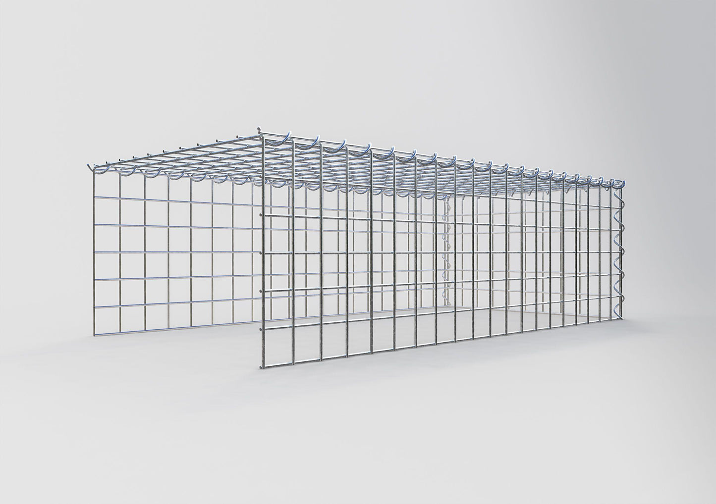 Gabbione aggiuntivo tipo 4 100 cm x 30 cm x 50 cm (L x H x P), dimensione maglia 5 cm x 5 cm, a spirale