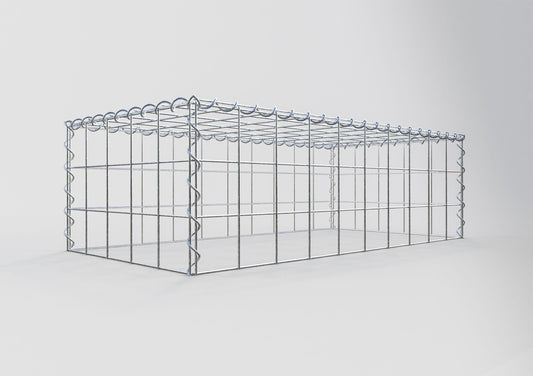 Extra gabion typ 3 100 cm x 30 cm x 50 cm (L x H x D), maskstorlek 10 cm x 10 cm, spiral