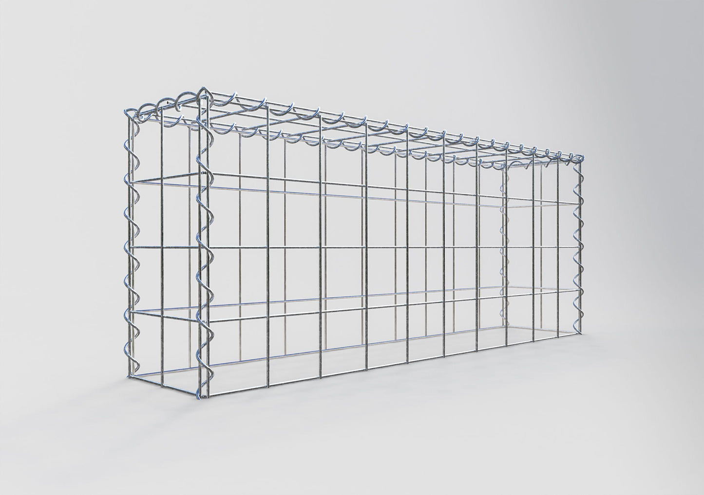 Extra gabion typ 3 100 cm x 40 cm x 20 cm (L x H x D), maskstorlek 10 cm x 10 cm, spiral