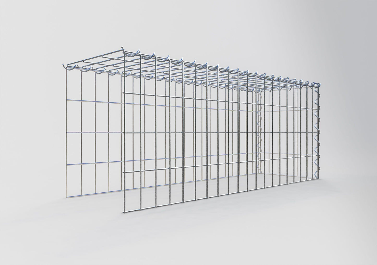 Gavión adulto tipo 4 100 cm x 40 cm x 30 cm (largo x alto x profundidad), tamaño de malla 5 cm x 10 cm, espiral