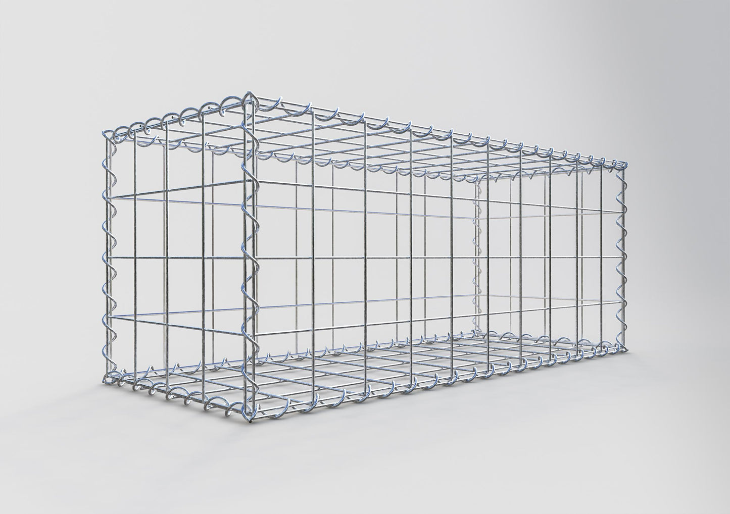 Gavión 100 cm x 40 cm x 40 cm (largo x alto x fondo), malla 10 cm x 10 cm, en espiral