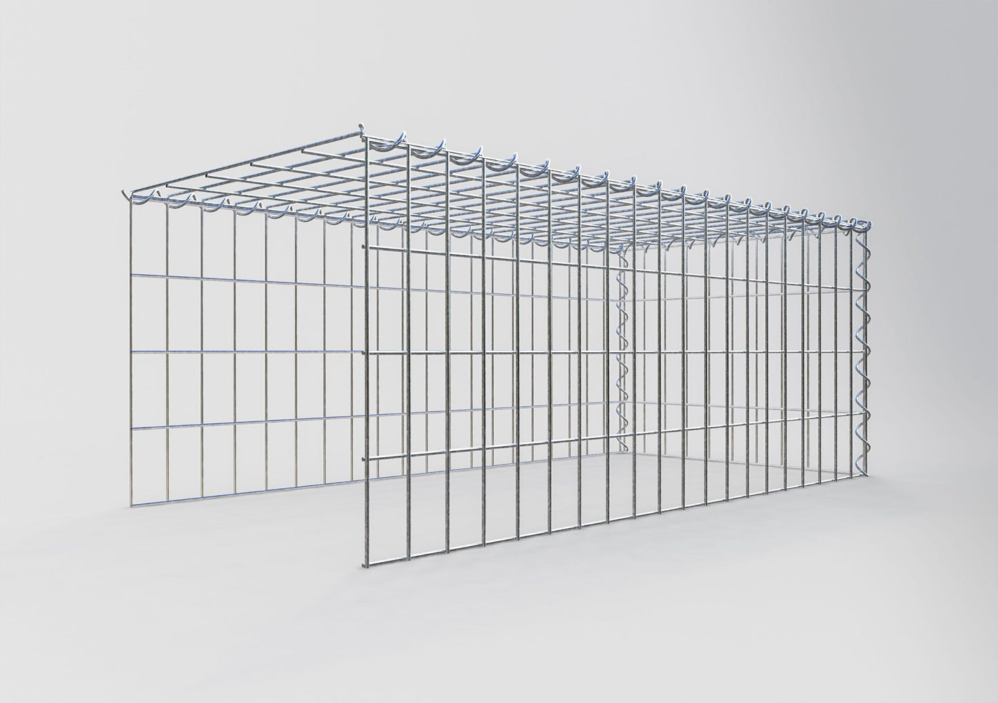 Gabion rapporté type 4 100 cm x 40 cm x 50 cm (L x H x P), mailles 5 cm x 10 cm, spirale