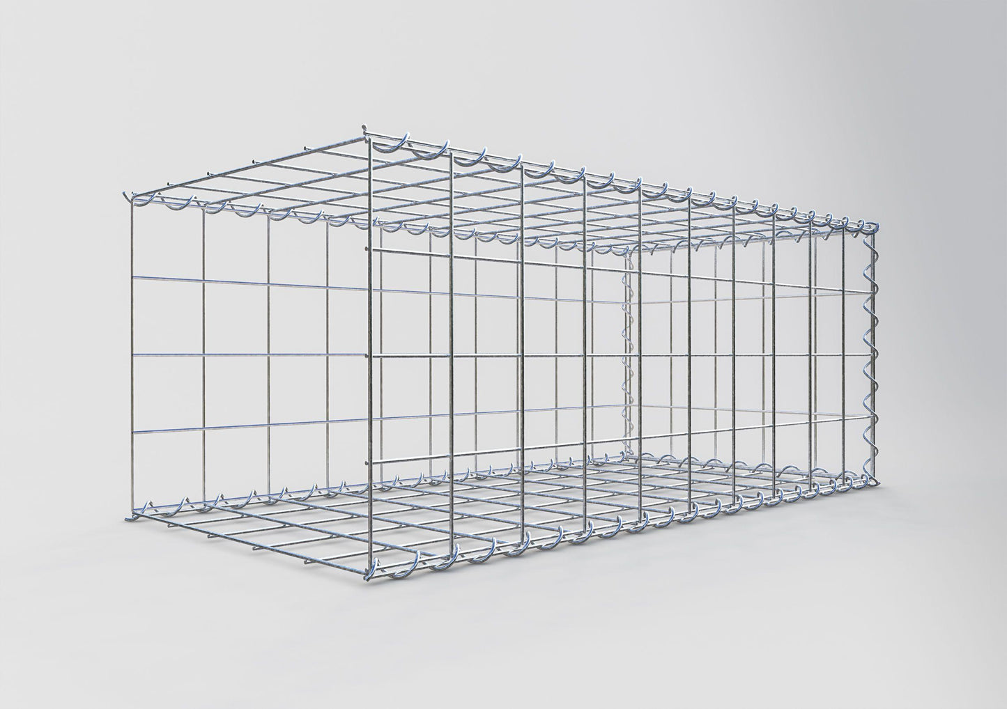 Opvokset gabion type 2 100 cm x 40 cm x 50 cm (L x H x D), maskestørrelse 10 cm x 10 cm, spiral