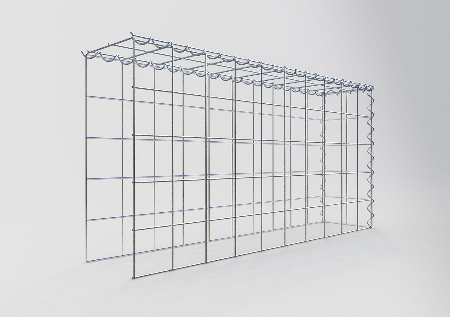 Gabion rapporté type 4 100 cm x 50 cm x 20 cm (L x H x P), mailles 10 cm x 10 cm, spirale