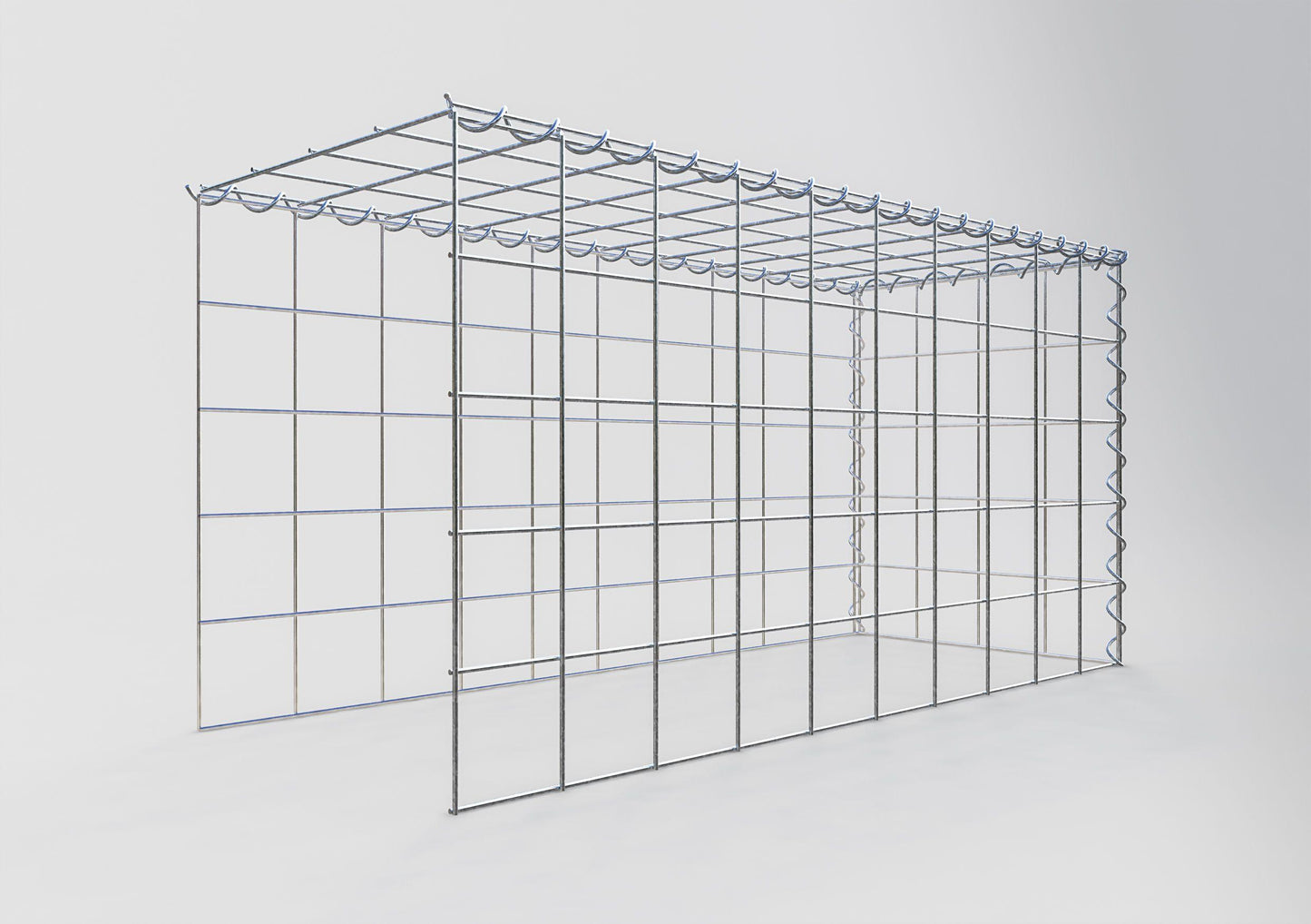 Opvokset gabion type 4 100 cm x 50 cm x 40 cm (L x H x D), maskestørrelse 10 cm x 10 cm, spiral