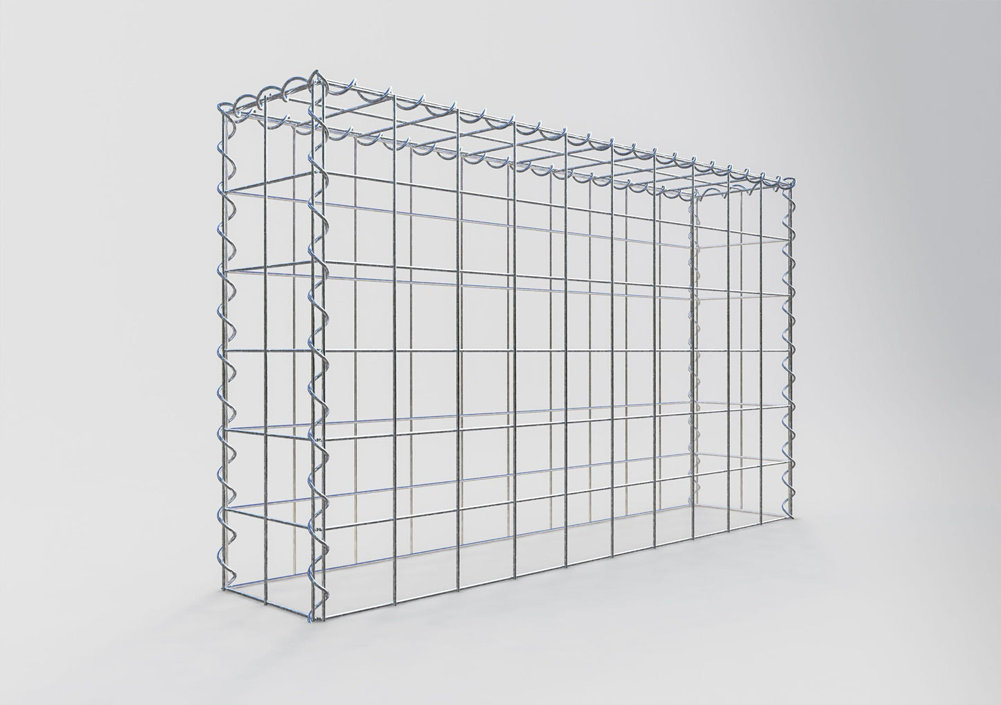 Opvokset gabion type 3 100 cm x 60 cm x 20 cm (L x H x D), maskestørrelse 10 cm x 10 cm, spiral