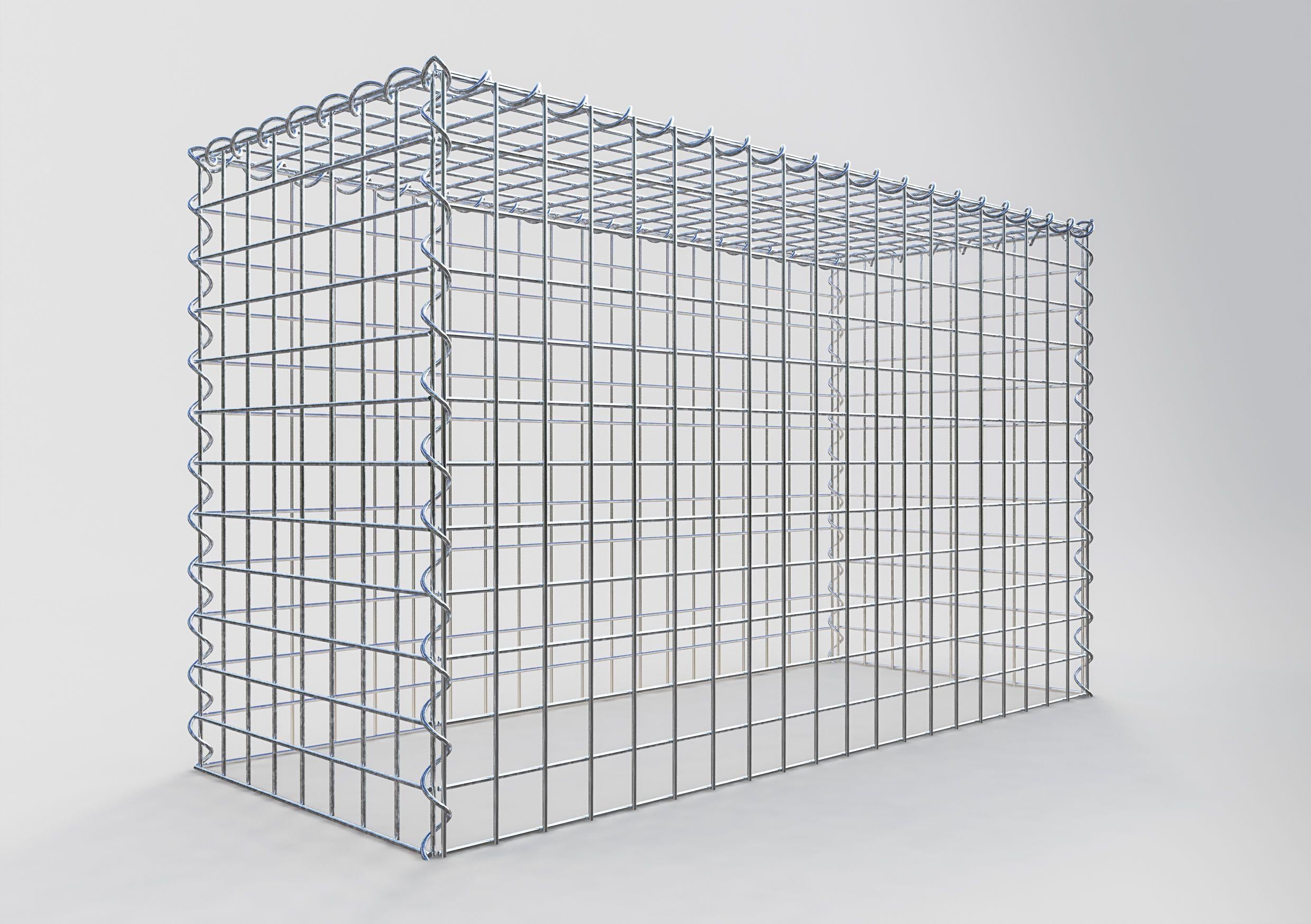 Grown-on gabion type 3 100 cm x 60 cm x 40 cm (L x H x D), mesh size 5 cm x 5 cm, spiral