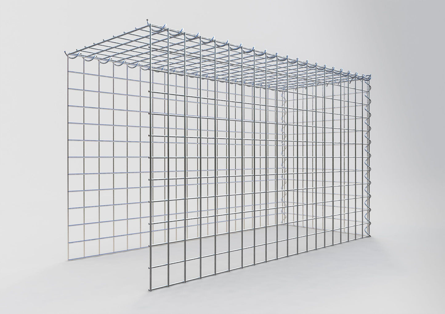 Opvokset gabion type 4 100 cm x 60 cm x 40 cm (L x H x D), maskestørrelse 5 cm x 5 cm, spiral