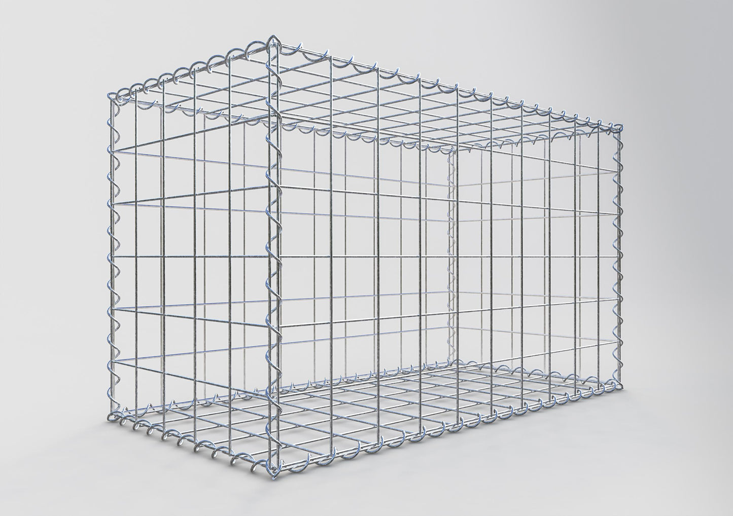 Gabion 100 cm x 60 cm x 50 cm (L x H x D), maskstorlek 10 cm x 10 cm, spiral