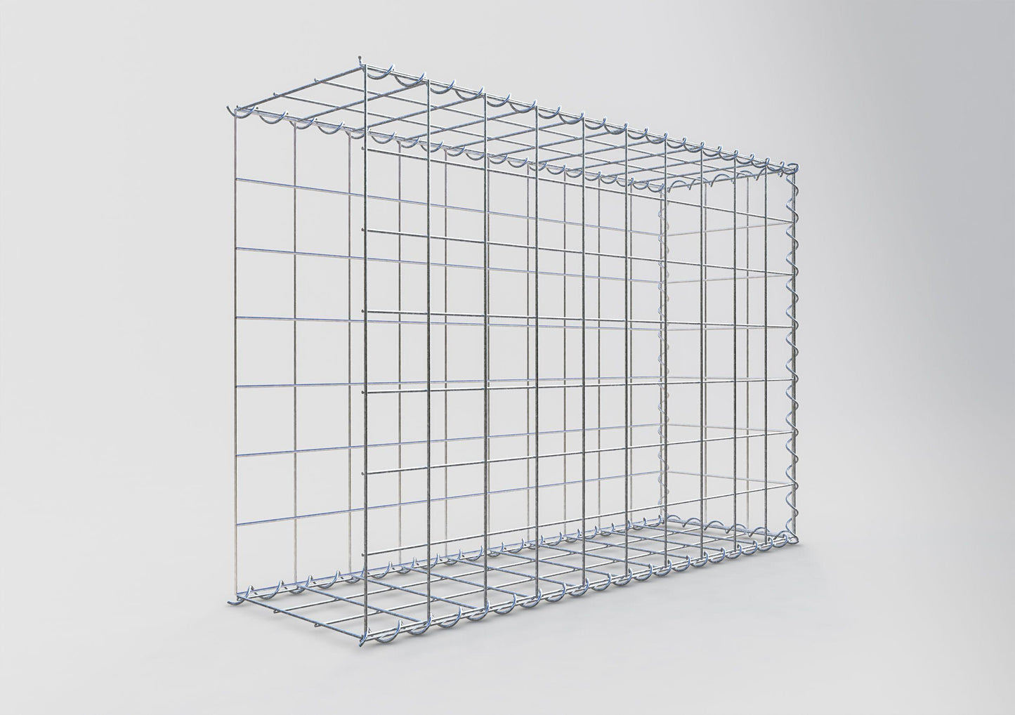 Gavión adulto tipo 2 100 cm x 70 cm x 30 cm (largo x alto x profundidad), tamaño de malla 10 cm x 10 cm, espiral