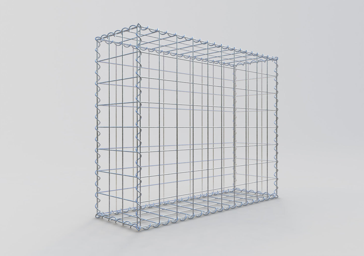 Gabbione 100 cm x 80 cm x 30 cm (L x H x P), maglia 10 cm x 10 cm, spirale