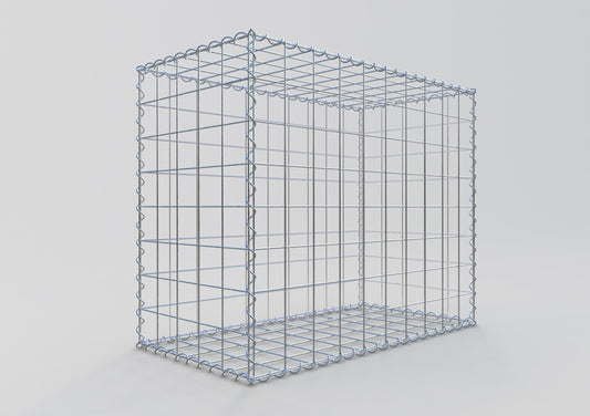 Schanskorf 100 cm x 80 cm x 50 cm (L x H x D), maaswijdte 10 cm x 10 cm, spiraalvormig