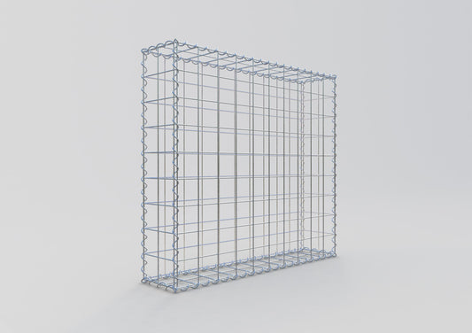 Schanskorf 100 cm x 90 cm x 20 cm (L x H x D), maaswijdte 10 cm x 10 cm, spiraalvormig