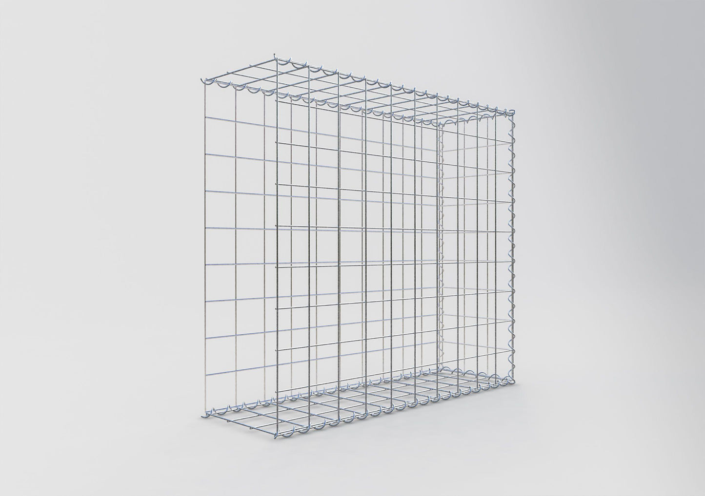 Gavión adulto tipo 2 100 cm x 90 cm x 30 cm (largo x alto x profundidad), tamaño de malla 10 cm x 10 cm, espiral