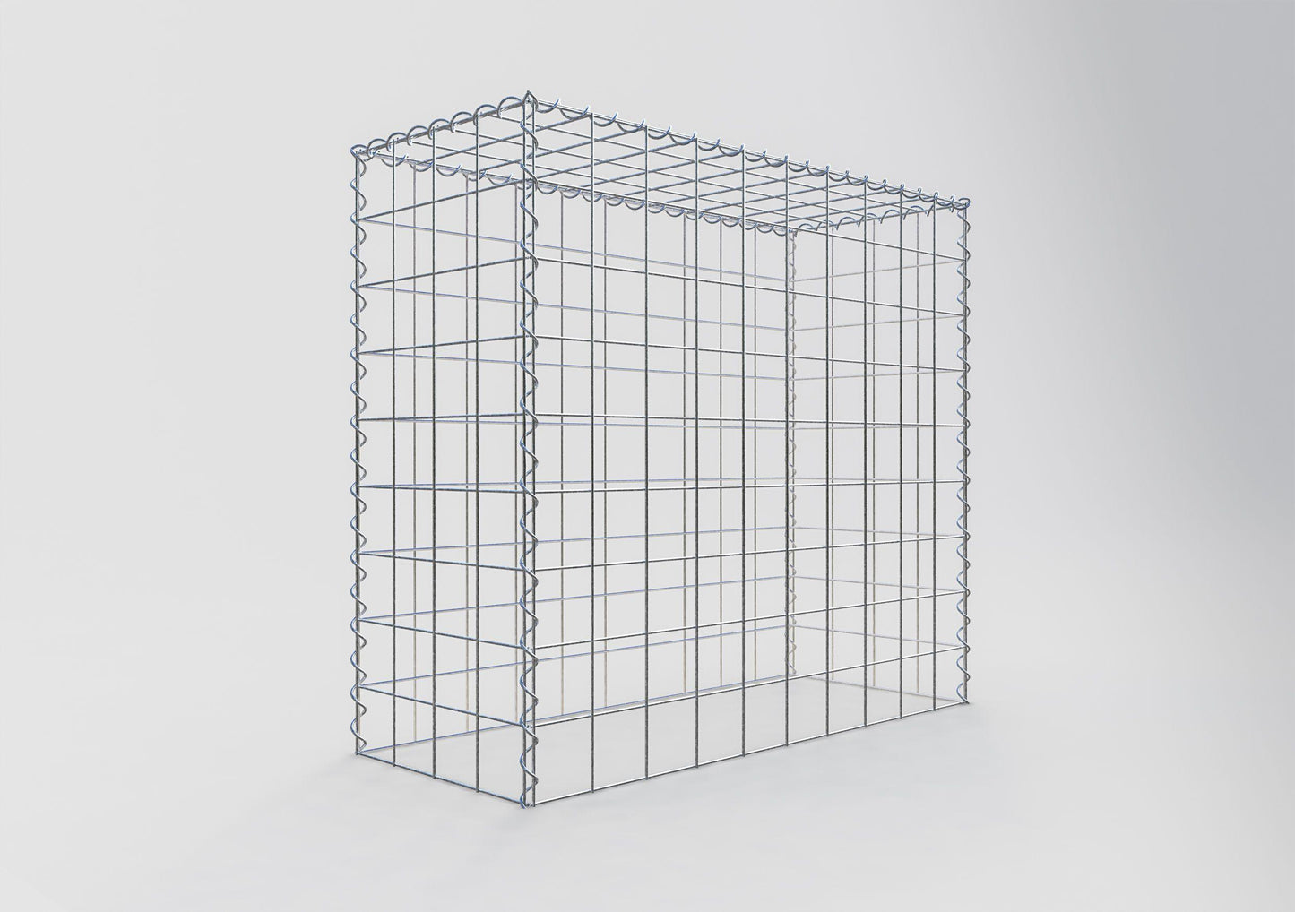 Opvokset gabion type 3 100 cm x 90 cm x 40 cm (L x H x D), maskestørrelse 10 cm x 10 cm, spiral