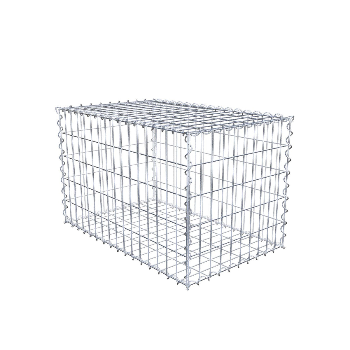 Gabion 80 cm x 50 cm x 50 cm (L x H x D), maskstorlek 5 cm x 10 cm, spiral