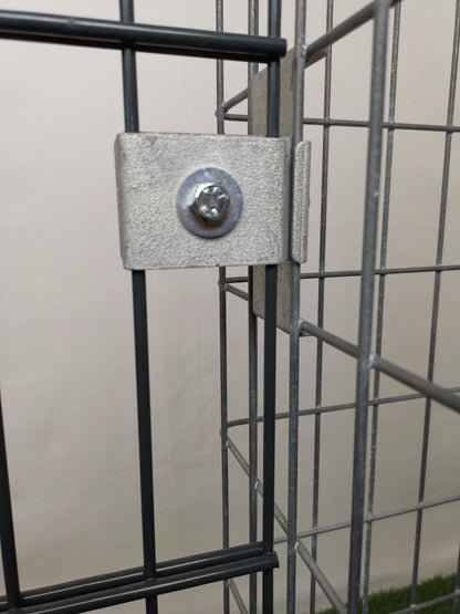 Morsetto con staffa per recinzione 5 x 10 cm, per rete metallica doppia, zincato