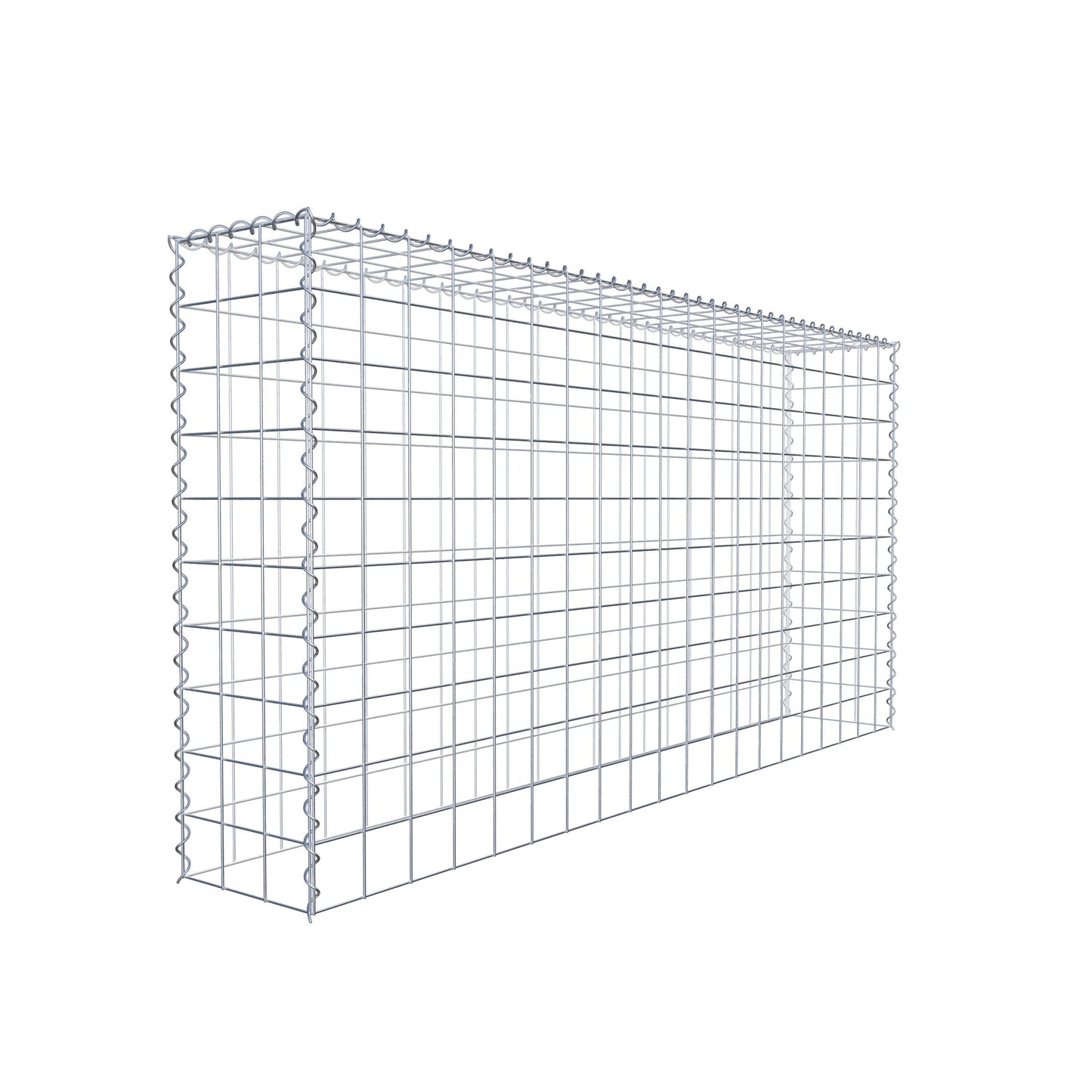 Opbouw schanskorf type 3 200 cm x 100 cm x 30 cm (L x H x D), maaswijdte 10 cm x 10 cm, spiraal