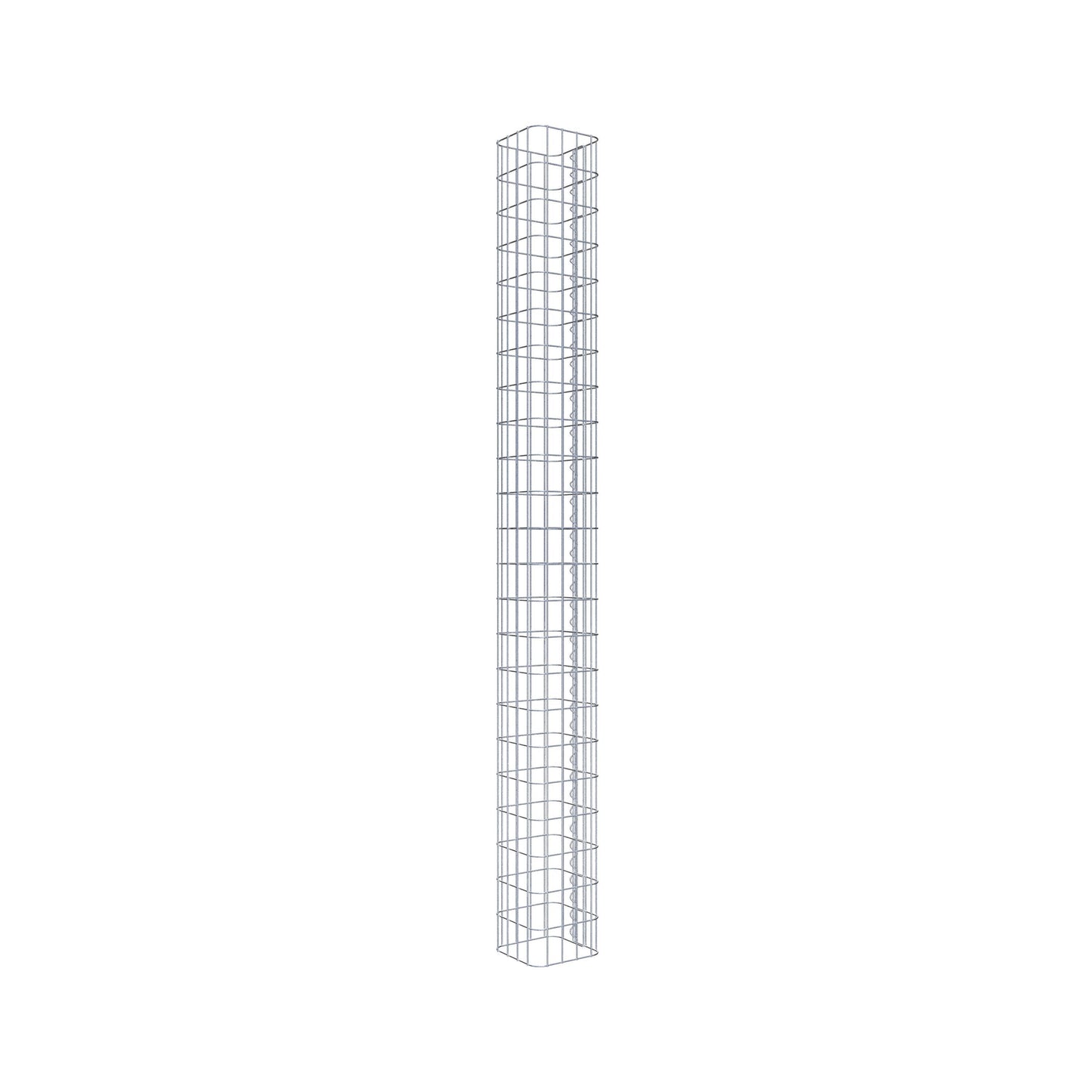 Columna de gaviones, cuadrada 22 cm x 22 cm, 230 cm de altura, MW 5 cm x 10 cm