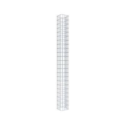 Columna de gaviones, cuadrada 22 cm x 22 cm, 230 cm de altura, MW 5 cm x 10 cm