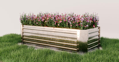 Verhoogd bed van gegalvaniseerd plaatstaal (184 x 60 x 90 cm)