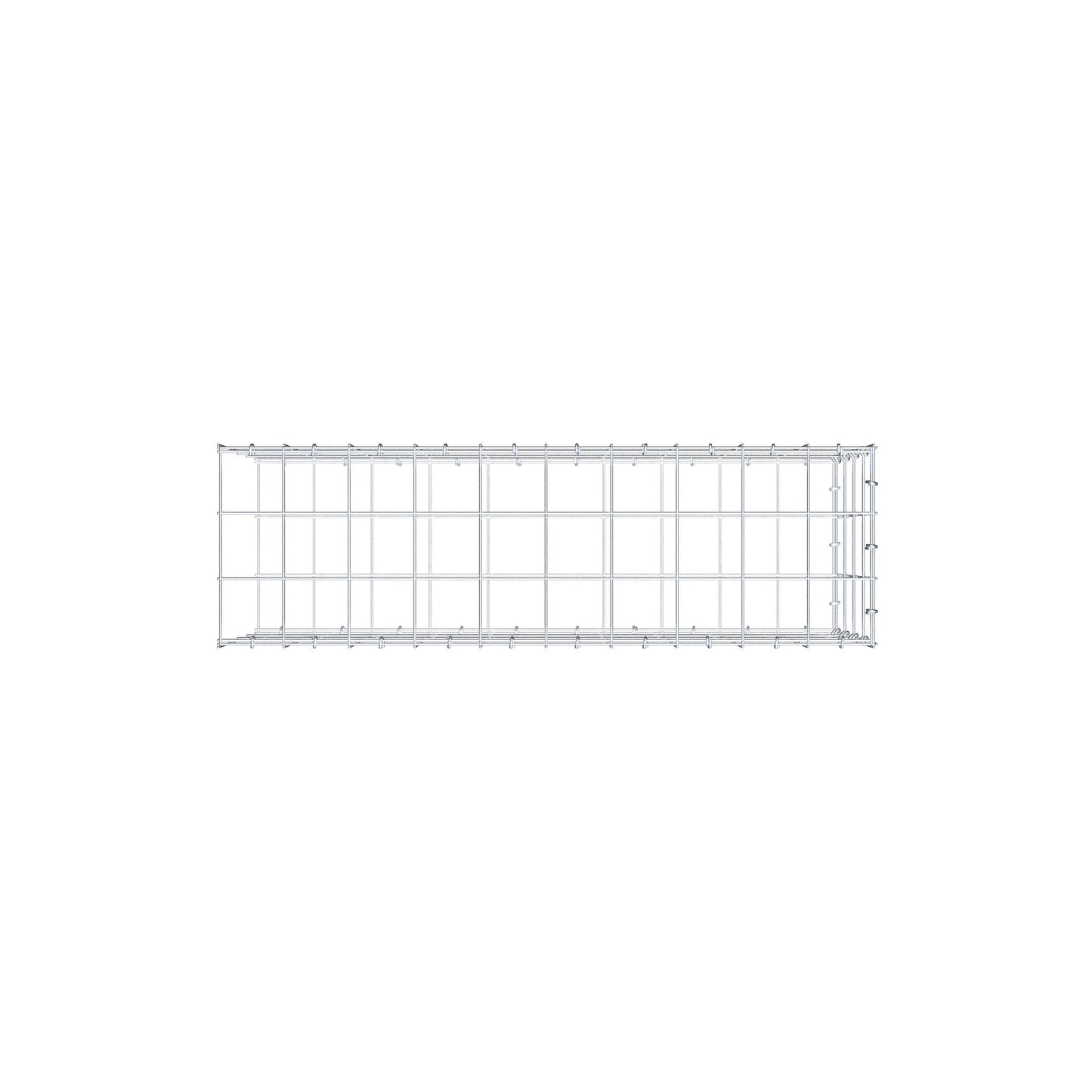 Type 2 oplegkorf 100 cm x 40 cm x 30 cm (L x H x D), maaswijdte 10 cm x 10 cm, C-ring