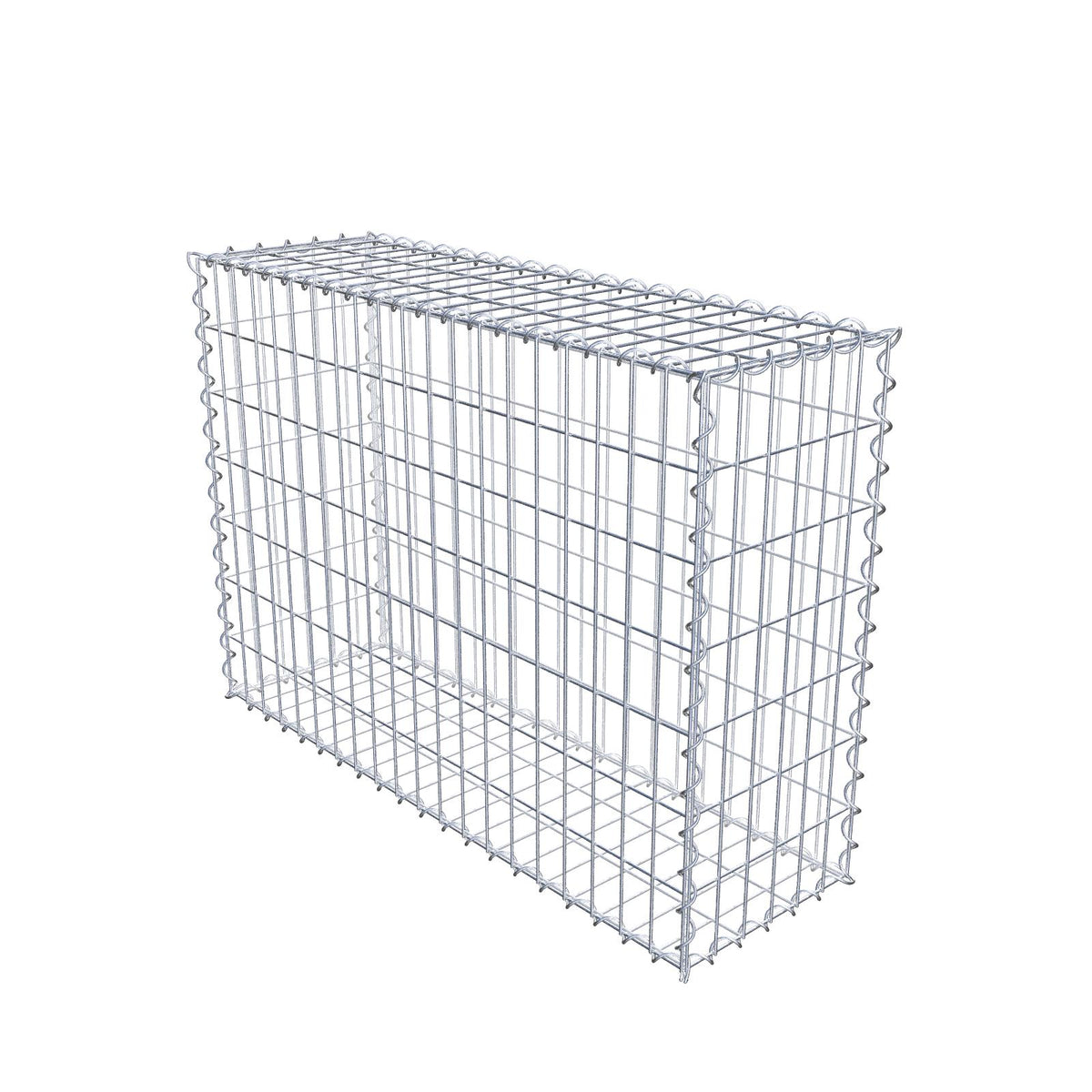 Gabião 100 cm x 70 cm x 30 cm (C x A x P), malhagem 5 cm x 10 cm, espiral
