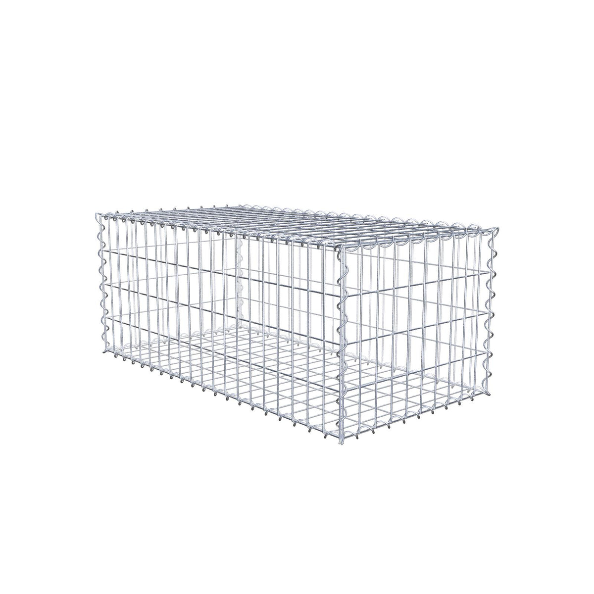 Gabione 100 cm x 40 cm x 50 cm (L x H x T), Maschenweite 5 cm x 10 cm, Spirale