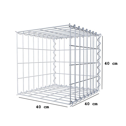 Extra gabion typ 2 40 cm x 40 cm x 40 cm (L x H x D), maskstorlek 5 cm x 10 cm, spiral