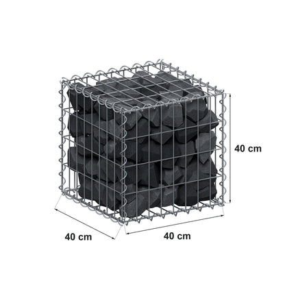Gabion 40 cm x 40 cm x 40 cm (L x H x P), mailles 5 cm x 10 cm, spirale