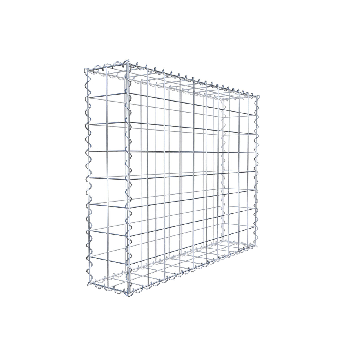 Gabione 100 cm x 80 cm x 20 cm (L x H x T), Maschenweite 10 cm x 10 cm, Spirale
